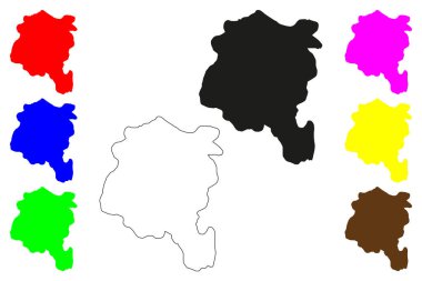 Hardoi şehri (Hindistan Cumhuriyeti, Uttar Pradesh Eyaleti) harita vektör çizimi, çizim Hardoi haritası