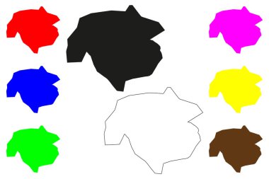 Hazaribagh şehri (Hindistan Cumhuriyeti, Jharkhand eyaleti) harita vektör çizimi, çizim Hazaribagh haritası