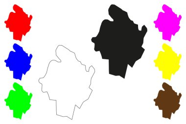 Imphal şehri (Hindistan Cumhuriyeti, Manipur Eyaleti) harita vektör illüstrasyonu, çizim haritası İmphal haritası