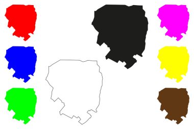 Jagadhri şehri (Hindistan Cumhuriyeti, Haryana Eyaleti) harita vektör illüstrasyonu, çizim çizimi Jagadhri haritası