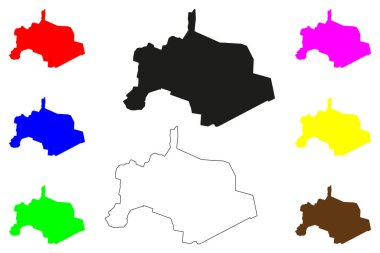 Jagdalpur şehri (Hindistan Cumhuriyeti, Chhattisgarh Eyaleti) harita vektör çizimi, çizim Jagatuguda haritası