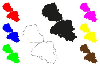 Jammu şehri (Hindistan Cumhuriyeti, Jammu ve Kaşmir Birliği toprakları) harita vektör çizimi, çizim Jammu haritası