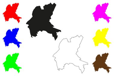 Jetpur şehri (Hindistan Cumhuriyeti, Gujarat Eyaleti) harita vektör çizimi, kroki çizimi Jetpur Navagad haritası