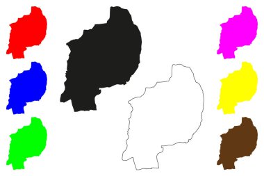 Jhunjhunu şehri (Hindistan Cumhuriyeti, Rajasthan eyaleti) harita vektör çizimi, çizim Jhunjhunu harita