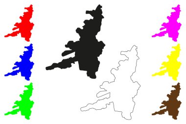 Junagad şehri (Hindistan Cumhuriyeti, Gujarat Eyaleti) harita vektör çizimi, çizim Junagad haritası