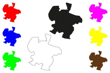 Kadapa şehri (Hindistan Cumhuriyeti, Andhra Pradesh eyaleti) harita vektör çizimi, çizim Cuddapah haritası