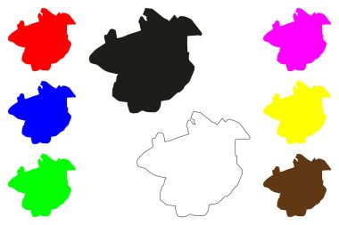 Karnal Şehri (Hindistan Cumhuriyeti, Haryana Eyaleti) harita vektör illüstrasyonu, karalama çizimi Karnal haritası