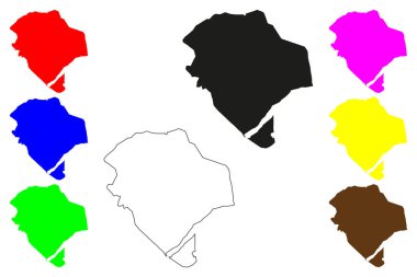 Karimnagar şehri (Hindistan Cumhuriyeti, Telangana Eyaleti) harita vektör çizimi, çizim Elagandula haritası