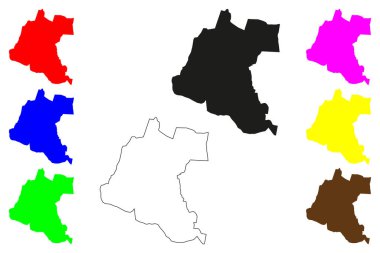 Kolar şehri (Hindistan Cumhuriyeti, Karnataka Eyaleti) harita vektör illüstrasyonu, karalama çizimi Kolar haritası