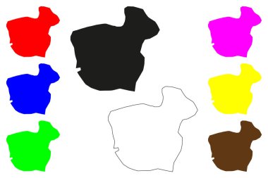 Krishnanagar şehri (Hindistan Cumhuriyeti, Batı Bengal Eyaleti) harita vektör çizimi, çizim Krishnagar veya Reui haritası