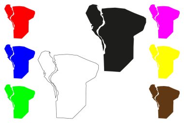 Korba şehri (Hindistan Cumhuriyeti, Chhattisgarh Eyaleti) harita vektör çizimi, karalama Korba haritası