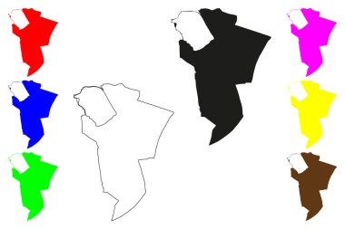 Kurichi şehri (Hindistan Cumhuriyeti, Tamil Nadu eyaleti) harita vektör illüstrasyonu, çizim Kurichi haritası