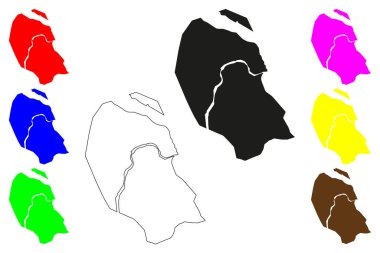 Kurnool şehri (Hindistan Cumhuriyeti, Andhra Pradesh) harita vektör çizimi, çizim Kandanavolu veya Kandanolu haritası