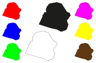 Kulti şehri (Hindistan Cumhuriyeti, Batı Bengal Eyaleti) harita vektör çizimi, çizim Kulti haritası