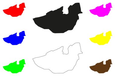 Mainpuri şehri (Hindistan Cumhuriyeti, Uttar Pradesh Eyaleti) harita vektör çizimi, çizim Mainpuri haritası