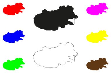 Mandya şehri (Hindistan Cumhuriyeti, Karnataka Eyaleti) harita vektör illüstrasyonu, çizim Mandya haritası