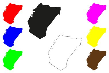 Mangalagiri şehri (Hindistan Cumhuriyeti, Andhra Pradesh eyaleti) harita vektör çizimi, çizim Mangalagiri haritası