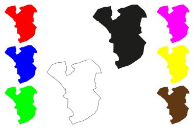 Mandsaur şehri (Hindistan Cumhuriyeti, Madhya Pradesh eyaleti) harita vektör çizimi, çizim Mandsaur haritası