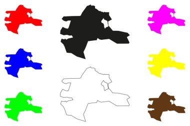 Miryalaguda şehri (Hindistan Cumhuriyeti, Telangana Eyaleti) harita vektör çizimi, karalama çizimi Miryalaguda haritası