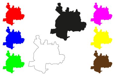 Murwara şehri (Hindistan Cumhuriyeti, Madhya Pradesh Eyaleti) harita vektör çizimi, çizim Katni haritası