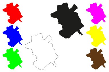 Nadiad şehri (Hindistan Cumhuriyeti, Gujarat Eyaleti) harita vektör çizimi, çizim Natpur veya Natdra haritası