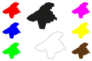 Nandyal şehri (Hindistan Cumhuriyeti, Andhra Pradesh eyaleti) harita vektör çizimi, çizim Nandyala veya Nandi-Aalayam haritası