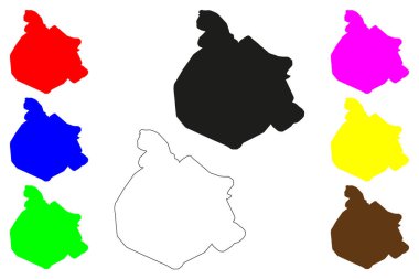 Nalgonda şehri (Hindistan Cumhuriyeti, Telangana Eyaleti) harita vektör illüstrasyonu, çizim Nilagiri, Nalagonda haritası