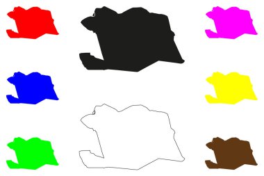 Navsari şehri (Hindistan Cumhuriyeti, Gujarat Eyaleti) harita vektör çizimi, çizim Navsari haritası