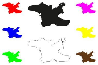 Nizamabad şehri (Hindistan Cumhuriyeti, Telangana Eyaleti) harita vektör çizimi, çizim Induru haritası