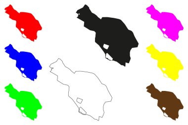 Ongole şehri (Hindistan Cumhuriyeti, Andhra Pradesh eyaleti) harita vektör çizimi, çizim Ongolu haritası