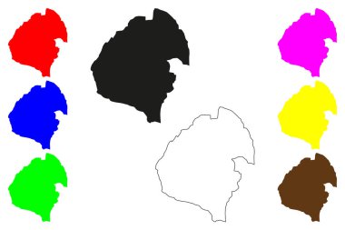 Palanpur şehri (Hindistan Cumhuriyeti, Gujarat Eyaleti) harita vektör çizimi, karalama Palanpur haritası