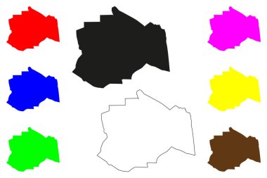 Palwal şehri (Hindistan Cumhuriyeti, Haryana Eyaleti) harita vektör çizimi, karalama Palwal haritası