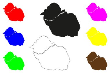 Palakkad şehri (Hindistan Cumhuriyeti, Kerala Eyaleti) harita vektör illüstrasyonu, çizim Palghat veya Palakkattussery haritası