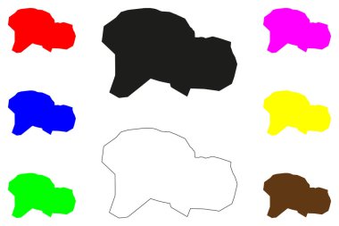 Parbhani şehri (Hindistan Cumhuriyeti, Maharashtra Eyaleti) harita vektör illüstrasyonu, çizim Parbhani haritası