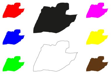 Pathankot şehri (Hindistan Cumhuriyeti, Punjab Eyaleti) harita vektör çizimi, çizim eşkali Paithan haritası