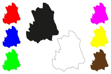 Panipat şehri (Hindistan Cumhuriyeti, Haryana Eyaleti) harita vektör çizimi, karalama Panipath haritası