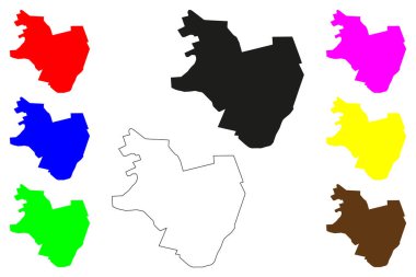 Pithampur şehri (Hindistan Cumhuriyeti, Madhya Pradesh eyaleti) harita vektör çizimi, çizim çizimi Pithampur haritası