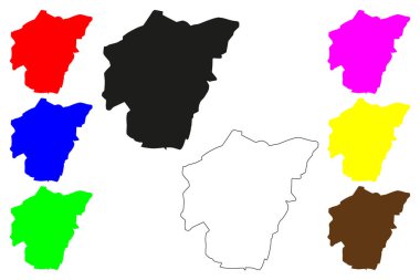 Purnia şehri (Hindistan Cumhuriyeti, Bihar Eyaleti) harita vektör çizimi, çizim Purnea haritası