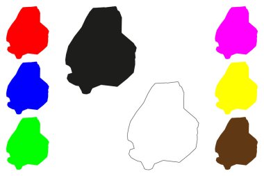 Raichur şehri (Hindistan Cumhuriyeti, Karnataka Eyaleti) harita vektör çizimi, çizim Rayachuru veya Raichore haritası