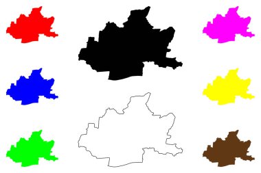 Rajnandgaon şehri (Hindistan Cumhuriyeti, Chhattisgarh Eyaleti) harita vektör çizimi, çizim Nandgaon haritası