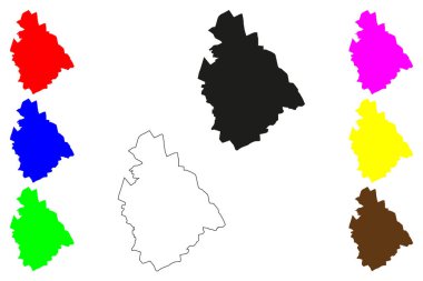 Ratlam şehri (Hindistan Cumhuriyeti, Madhya Pradesh Eyaleti) harita vektör çizimi, çizim Ratlam haritası