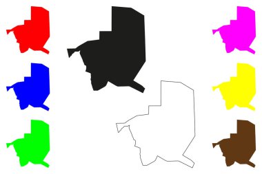 Rudrapur şehri (Hindistan Cumhuriyeti, Uttarakhand eyaleti) harita vektör çizimi, çizim Rudrapur haritası