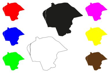 Saharanpur şehri (Hindistan Cumhuriyeti, Uttar Pradesh Eyaleti) harita vektör çizimi, çizim Saharanpur haritası