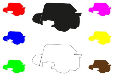 Sasaram şehri (Hindistan Cumhuriyeti, Bihar Eyaleti) harita vektör illüstrasyonu, Shahasaram haritasını çiz