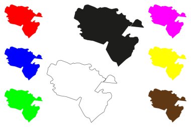 Satara şehri (Hindistan Cumhuriyeti, Maharashtra Eyaleti) harita vektör illüstrasyonu, Satara haritasını çiz