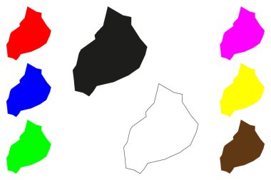 Shamli şehri (Hindistan Cumhuriyeti, Uttar Pradesh Eyaleti) harita vektör çizimi, çizim Shamli haritası