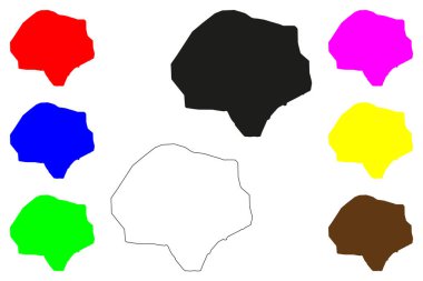 Sirsa şehri (Hindistan Cumhuriyeti, Haryana Eyaleti) harita vektör çizimi, çizim Sirsa haritası