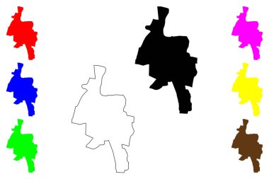 Tenali şehri (Hindistan Cumhuriyeti, Andhra Pradesh eyaleti) harita vektör çizimi, çizim Andhra Paris haritası