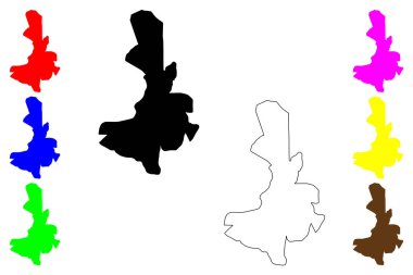 Tiruvannamalai şehri (Hindistan Cumhuriyeti, Tamil Nadu) harita vektör çizimi, çizim Tiruvannamalai haritası