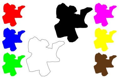 Tonk Şehri (Hindistan Cumhuriyeti, Rajasthan Eyaleti) harita vektör illüstrasyonu, çizim çizimi Tonk haritası